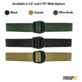 Hero's Pride 100% Heavy-Duty Nylon 1.5 in. Tactical EDC Belt, Showing Color Options