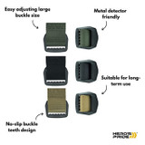 Hero's Pride 100% Heavy-Duty Nylon 1.5 in. Tactical EDC Belt, Buckle Details