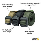 Hero's Pride 100% Heavy-Duty Nylon 1.5 in. Tactical EDC Belt, Features