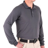 First Tactical Mens Long Sleeve Performance Polo Asphalt Front Angle