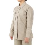 First Tactical Womens V2 BDU Long Sleeve Shirt Khaki 2