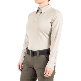 First Tactical Womens V2 Pro Performance Long Sleeve Shirt Khaki 2