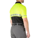 MENS HI-VIS BIKE PATROL POLO Hi Vis Yellow Back Angle