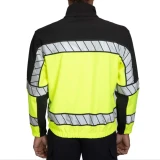 Blauer Colorblock Softshell Reflective Fleece Jacket, Hi-Vis Yellow/Black, Back