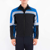 Blauer Colorblock Softshell Reflective Fleece Jacket, Dark Navy/Royal Blue
