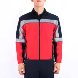 Blauer Colorblock Softshell Reflective Fleece Jacket, Red/Dark Navy