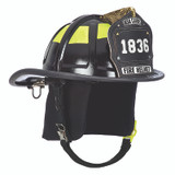 MSA Cairns 1836 Black Unpainted Matte Finish Traditional Fire Helmet