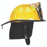 MSA Carins 1836 Yellow Painted High-Luster Finish Traditional Helmet, right profile