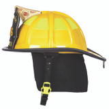 MSA Carins 1836 Yellow Painted High-Luster Finish Traditional Helmet, left profile