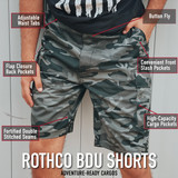Rothco Black Tactical BDU Shorts More Features