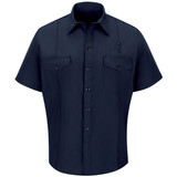 Workrite 730NX45 4.5 oz. Nomex IIIA Short Sleeve Firefighter Shirt Navy