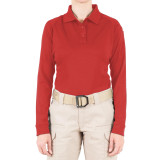 First Tactical Women's Long Sleeve Performance Polo Red