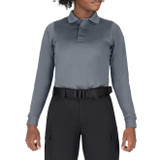Blauer Women's Long Sleeve Performance Polo Gray