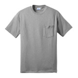Port & Company Short Sleeve 50/50 Cotton/Polyester T-Shirt with Pocket Heather Gray 4