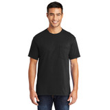 Port & Company Short Sleeve 50/50 Cotton/Polyester T-Shirt with Pocket Jet Black