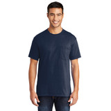 Port & Company Short Sleeve 50/50 Cotton/Polyester T-Shirt with Pocket Navy