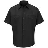 Workrite 730NX45 FSF2 4.5 oz. Nomex IIIA Short Sleeve Firefighter Shirt Black 1