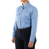 First Tactical Women's Cotton Station Long Sleeve Shirt Medium Blue 2