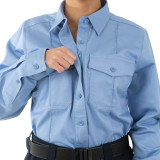 First Tactical Women's Cotton Station Long Sleeve Shirt Medium Blue 5
