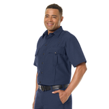 Workrite Men's Classic Short Sleeve Fire Officer Shirt Navy 10