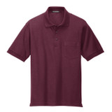 Port Authority Silk Touch Polo with Pocket Burgundy 4