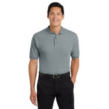 Port Authority Silk Touch Polo with Pocket Cool Gray