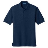 Port Authority Silk Touch Polo, Navy Blue, Front