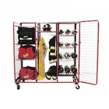 Ready Rack S.O.S. 3 Section Unit - Cylinder, Bag Storage with (4) V-Shelves and (6) Helmet Shelves