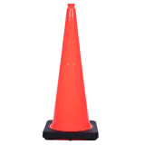 Hi-Way Safety 36 in. 10 lb. Plain Orange Traffic Cone, Black Base