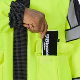Blauer B.DRY XP Colorblock Emergency Response Jacket, Navy Hi Viz Yellow, Pocket Detail Shot