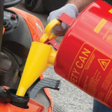 Eagle 5 Gal. Red Steel Safety Can - Flammables, Being Poured, Other Angle