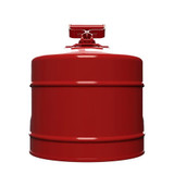 Justrite 5 Gal. Red Steel Safety Can - Flammables, Back of Can