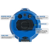 Blue Ocean Rugged Megaphone Blue and White, Labelled Controls