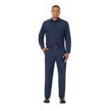 Workrite 4.5 oz. Nomex IIIA Long Sleeve Western Firefighter Shirt, Navy Blue, Full Body Model Shot