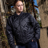 Elbeco Quilted Bomber Jacket, Black, on Woman
