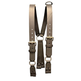 Boston Leather 9170 Universal Leather Firefighter Suspenders, ABS Rings, Front