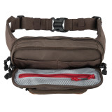 Vertx S.O.C.P. Tactical Fanny Pack, Cedar Brown, Zippered Compartment Open