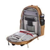 Vertx Siege 35L Tactical Backpack, Coyote, Open and Shown with Accessories (Accessories not included)