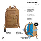 Vertx Siege 35L Tactical Backpack, Coyote, Showing Sling Details