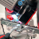 Oregon Professional Compact 120V Bench Grinder, Shown in Use 3