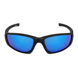 Radians Crossfire RPG Premium Safety Eyewear, Matte Black Frame / Blue Mirror POL Lens, Facing Forward