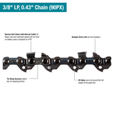 Makita 40V Max XGT 14 in. Top Handle Chain Saw Kit, Chain Saw Chain Details