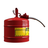 Justrite 5 Gal. Red Type II AccuFlow Safety Can with 5/8 in. Hose, Facing Right