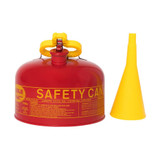 Eagle Red 2.5 Gal. Type 1 Safety Can with Funnel, Funnel Detached