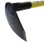 Rogue Hoe 7 in. Wide Field Hoe Sharpened On 3-Sides, Close-Up of Head on Side