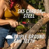 Gerber Bushcraft Saw, SK5 Carbon Steel, Triple Ground Saw Teeth