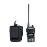 Wolfpack Black Small Radio Holster, Shown Next to a Radio (Radio not included)