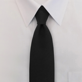 Samuel Broome Polyester/Wool Clip-On Necktie with Buttonholes, Black
