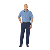 Workrite Navy 7.5oz Nomex IIIA Classic Firefighter Pants, Worn with Light Blue Shirt