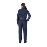 Workrite Navy 7.5 oz. Twill Nomex Blend Women's Classic Firefighter Pant, Worn with Long Sleeves, Facing Back
